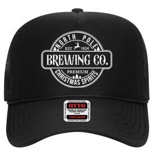 North Pole Brewing Co Christmas Santa North Pole Matching High Crown Mesh Back Trucker Hat