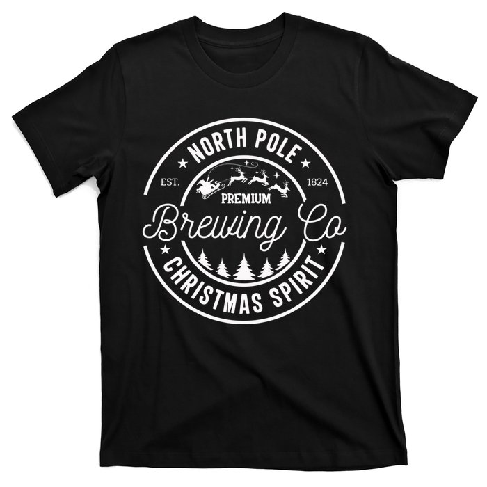 North Pole Brewing Co Christmas Santa North Pole Matching T-Shirt