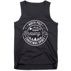 North Pole Brewing Co Christmas Santa North Pole Matching Tank Top