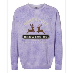 North Pole Brewing Co Christmas Santa North Pole Matching Colorblast Crewneck Sweatshirt