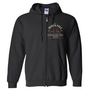 North Pole Brewing Co Christmas Santa North Pole Matching Full Zip Hoodie