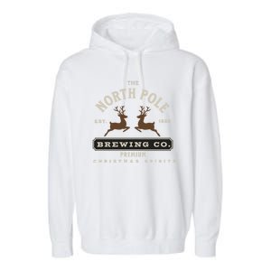 North Pole Brewing Co Christmas Santa North Pole Matching Garment-Dyed Fleece Hoodie