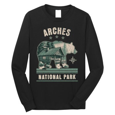 National Park Bear Cabin Vacation Souvenir Long Sleeve Shirt