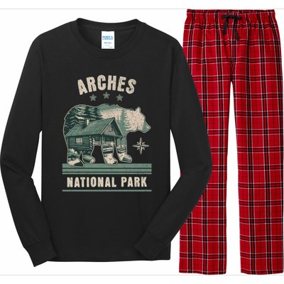 National Park Bear Cabin Vacation Souvenir Long Sleeve Pajama Set