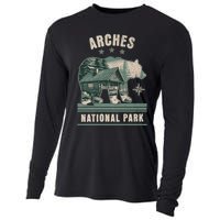 National Park Bear Cabin Vacation Souvenir Cooling Performance Long Sleeve Crew