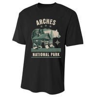 National Park Bear Cabin Vacation Souvenir Performance Sprint T-Shirt