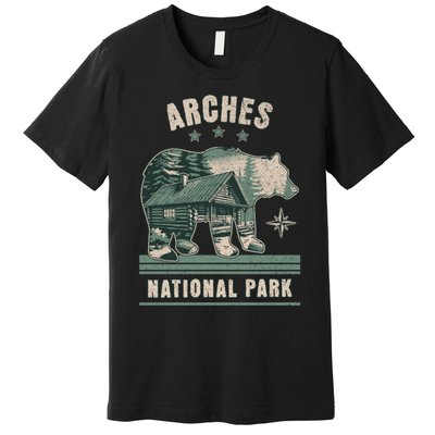 National Park Bear Cabin Vacation Souvenir Premium T-Shirt