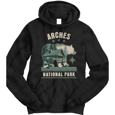 National Park Bear Cabin Vacation Souvenir Tie Dye Hoodie