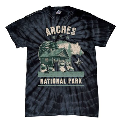 National Park Bear Cabin Vacation Souvenir Tie-Dye T-Shirt