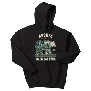 National Park Bear Cabin Vacation Souvenir Kids Hoodie