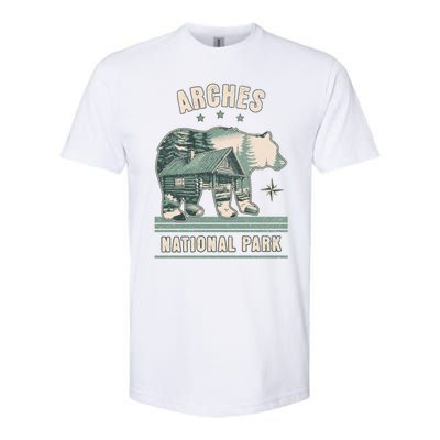 National Park Bear Cabin Vacation Souvenir Softstyle CVC T-Shirt