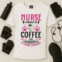 Nurse Powered By Coffee For Frequently 12 Hours Straight Cooling Performance Crew T-Shirt