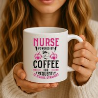 Nurse Powered By Coffee For Frequently 12 Hours Straight Mug
