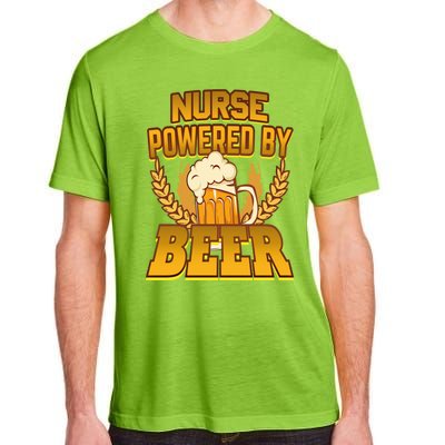 Nurse Powered By Beer Nursing Humor Gift Adult ChromaSoft Performance T-Shirt