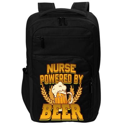 Nurse Powered By Beer Nursing Humor Gift Impact Tech Backpack