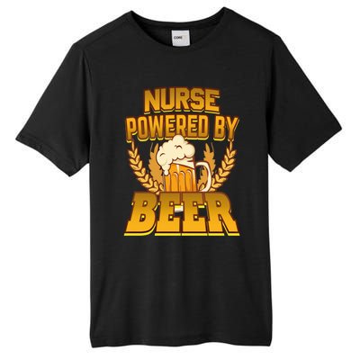 Nurse Powered By Beer Nursing Humor Gift Tall Fusion ChromaSoft Performance T-Shirt