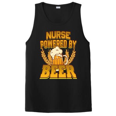 Nurse Powered By Beer Nursing Humor Gift PosiCharge Competitor Tank