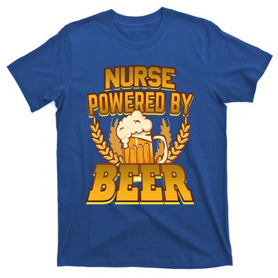 Nurse Powered By Beer Nursing Humor Gift T-Shirt