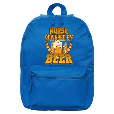 Nurse Powered By Beer Nursing Humor Gift 16 in Basic Backpack