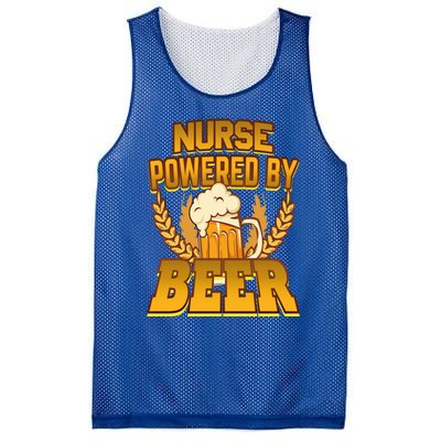 Nurse Powered By Beer Nursing Humor Gift Mesh Reversible Basketball Jersey Tank