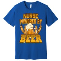 Nurse Powered By Beer Nursing Humor Gift Premium T-Shirt