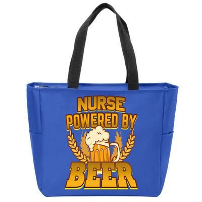 Nurse Powered By Beer Nursing Humor Gift Zip Tote Bag