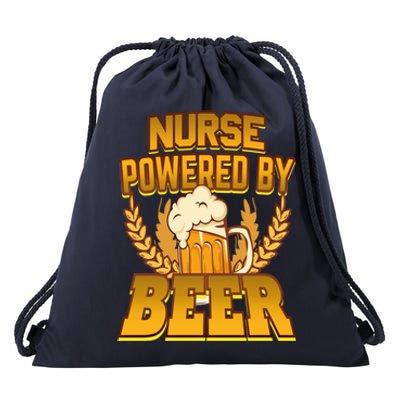 Nurse Powered By Beer Nursing Humor Gift Drawstring Bag