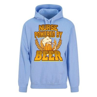 Nurse Powered By Beer Nursing Humor Gift Unisex Surf Hoodie