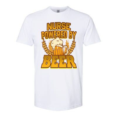 Nurse Powered By Beer Nursing Humor Gift Softstyle CVC T-Shirt