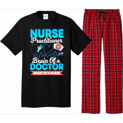 Nurse Practitioner Brain Of A Doctor Heart Of A Nurse Gift Cute Gift Pajama Set