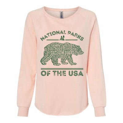 National Parks Bear Hiking Travel Camping Outdoors Retro Usa Womens California Wash Sweatshirt