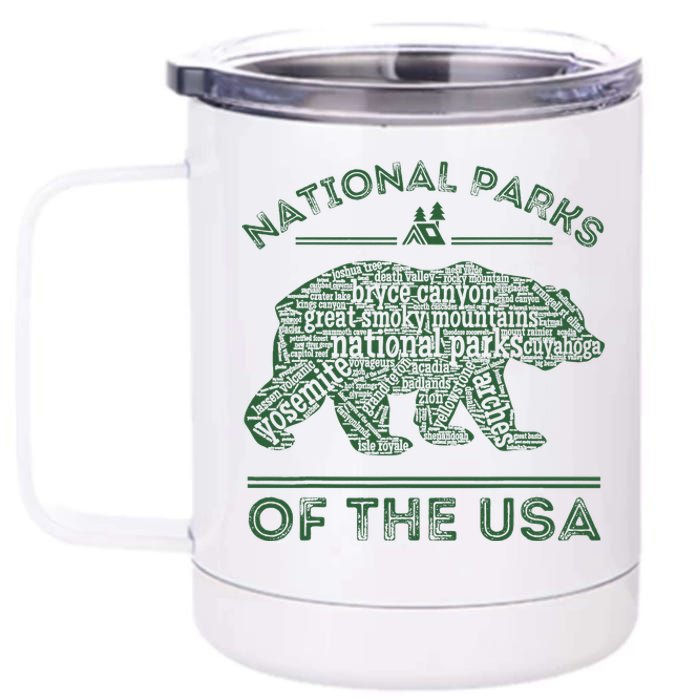 National Parks Bear Hiking Travel Camping Outdoors Retro Usa 12 oz Stainless Steel Tumbler Cup