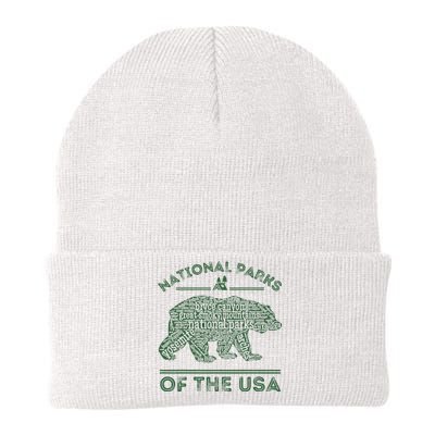 National Parks Bear Hiking Travel Camping Outdoors Retro Usa Knit Cap Winter Beanie