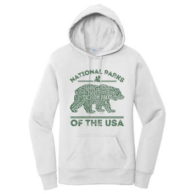 National Parks Bear Hiking Travel Camping Outdoors Retro Usa Women's Pullover Hoodie