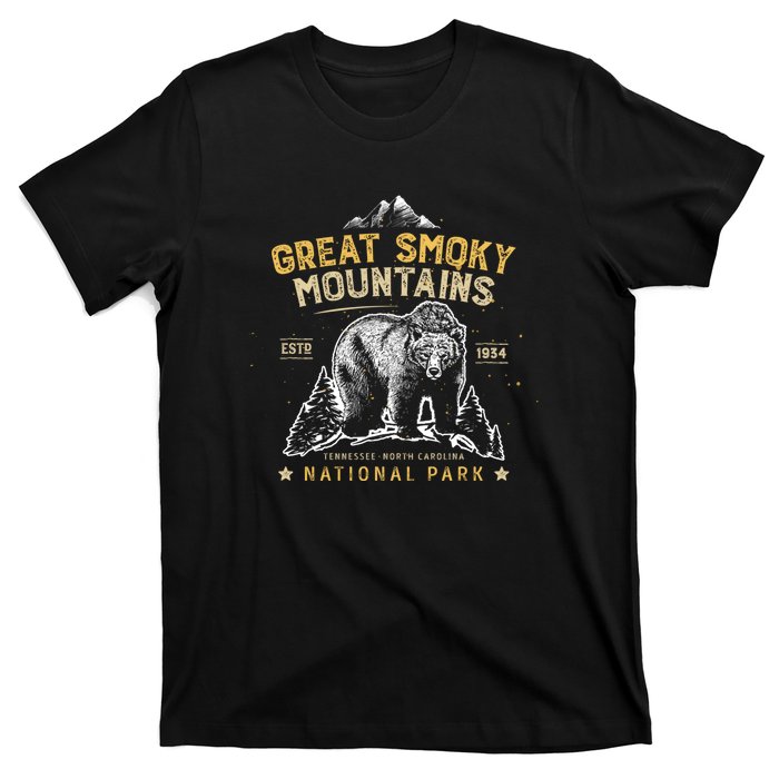 National Park Bear Vintage Great Smoky Mountains T-Shirt