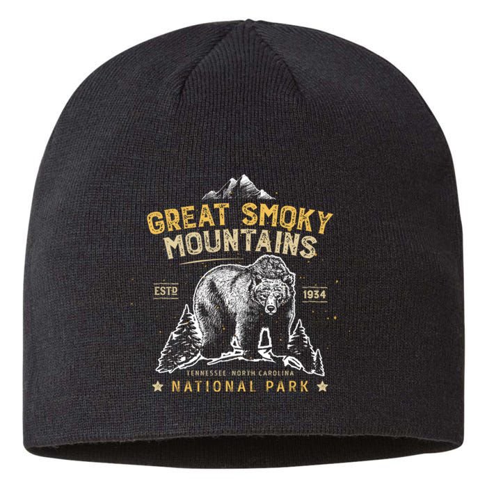 National Park Bear Vintage Great Smoky Mountains Sustainable Beanie