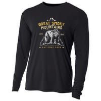 National Park Bear Vintage Great Smoky Mountains Cooling Performance Long Sleeve Crew