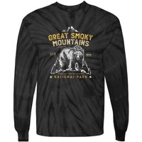 National Park Bear Vintage Great Smoky Mountains Tie-Dye Long Sleeve Shirt