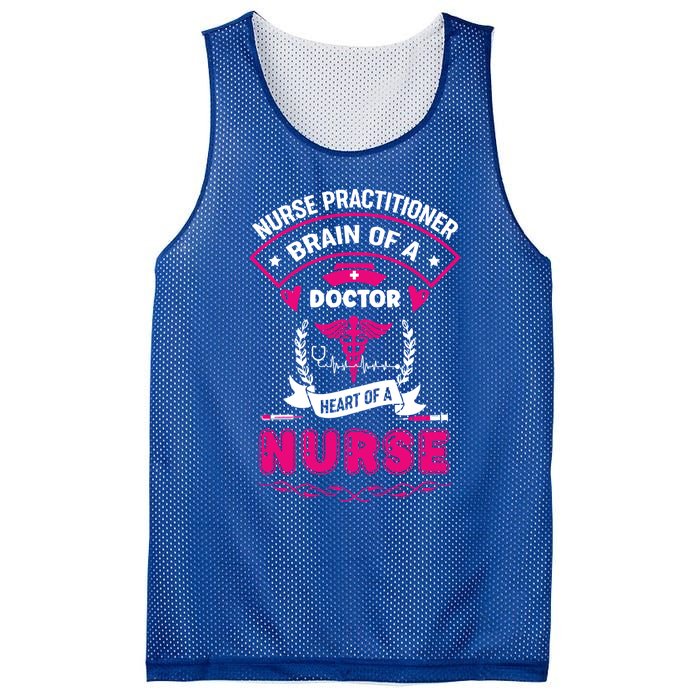 Nurse Practitioner Brain Of A Doctor Heart Of A Nurse Gift Mesh Reversible Basketball Jersey Tank