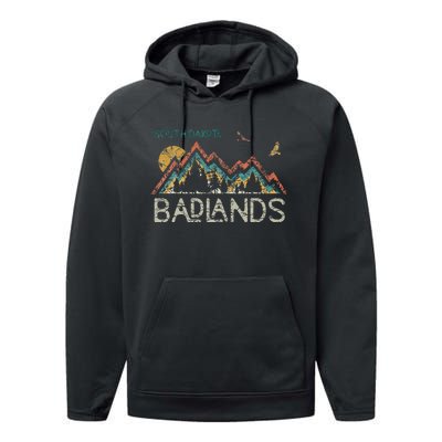 National Park Badlands South Dakota The Mount Rushmore State Performance Fleece Hoodie