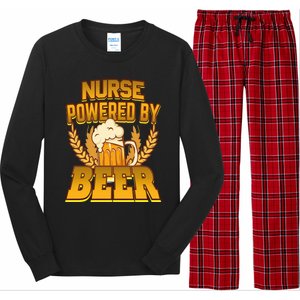 Nurse Powered By Beer Nursing Humor Cool Gift Long Sleeve Pajama Set