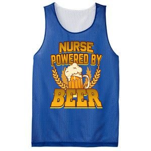 Nurse Powered By Beer Nursing Humor Cool Gift Mesh Reversible Basketball Jersey Tank