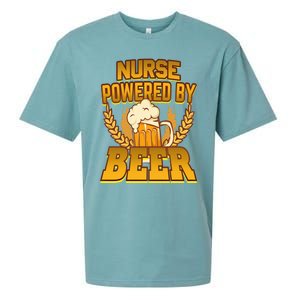 Nurse Powered By Beer Nursing Humor Cool Gift Sueded Cloud Jersey T-Shirt