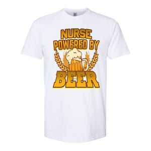 Nurse Powered By Beer Nursing Humor Cool Gift Softstyle CVC T-Shirt