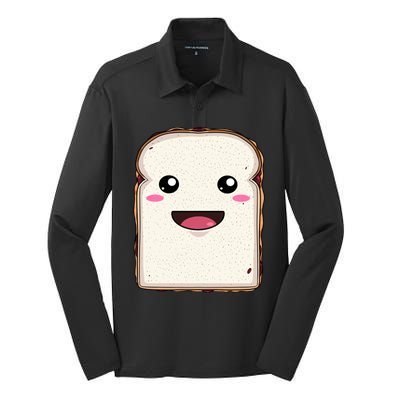 National Peanut Butter And Jelly Day Cute Pb And J Sandwich Funny Gift Silk Touch Performance Long Sleeve Polo