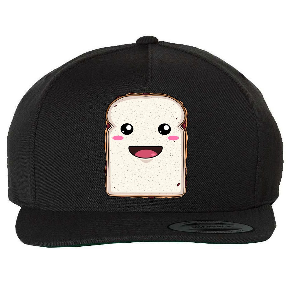 National Peanut Butter And Jelly Day Cute Pb And J Sandwich Funny Gift Wool Snapback Cap