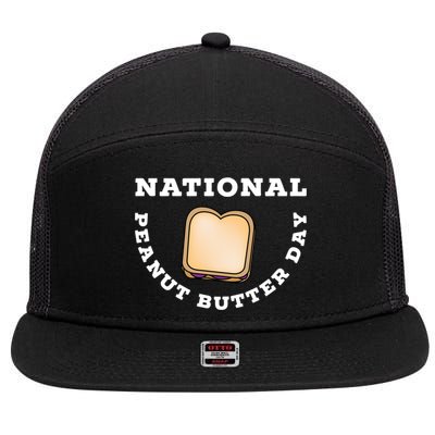 National Peanut Butter Day Peanut Butter And Jelly Sandwich Meaningful Gift 7 Panel Mesh Trucker Snapback Hat