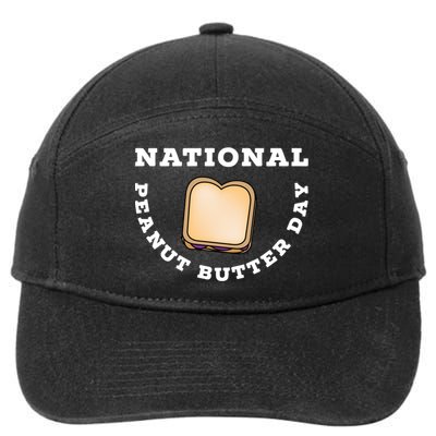 National Peanut Butter Day Peanut Butter And Jelly Sandwich Meaningful Gift 7-Panel Snapback Hat