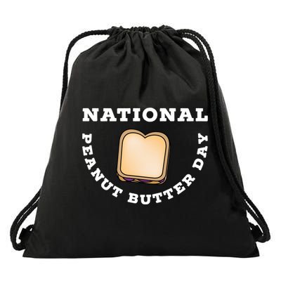 National Peanut Butter Day Peanut Butter And Jelly Sandwich Meaningful Gift Drawstring Bag