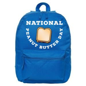 National Peanut Butter Day Peanut Butter And Jelly Sandwich Meaningful Gift 16 in Basic Backpack